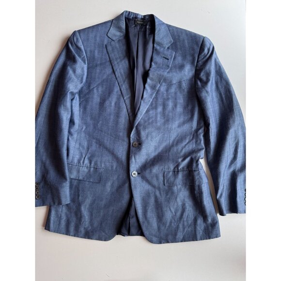 ERMENEGILDO ZEGNA Blue Wool Linen Silk Cashmere Sport Coat Blazer, Size IT 50R - Picture 5 of 15